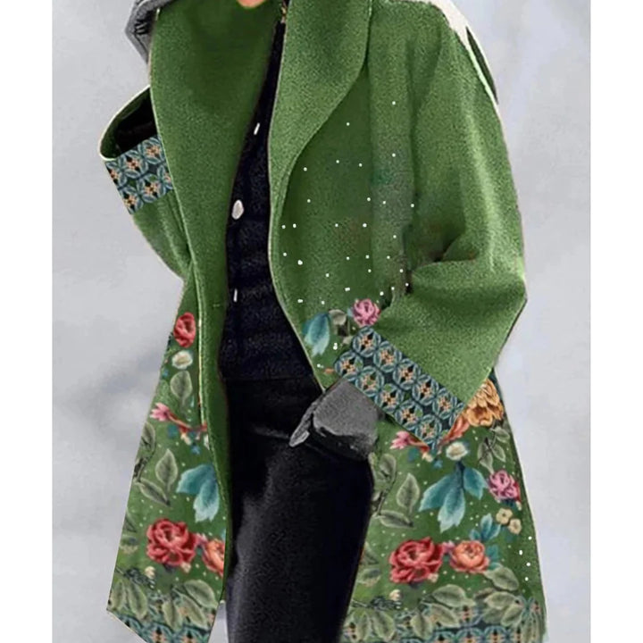 Warm Bedruckter Wintermantel Für Damen | Lang