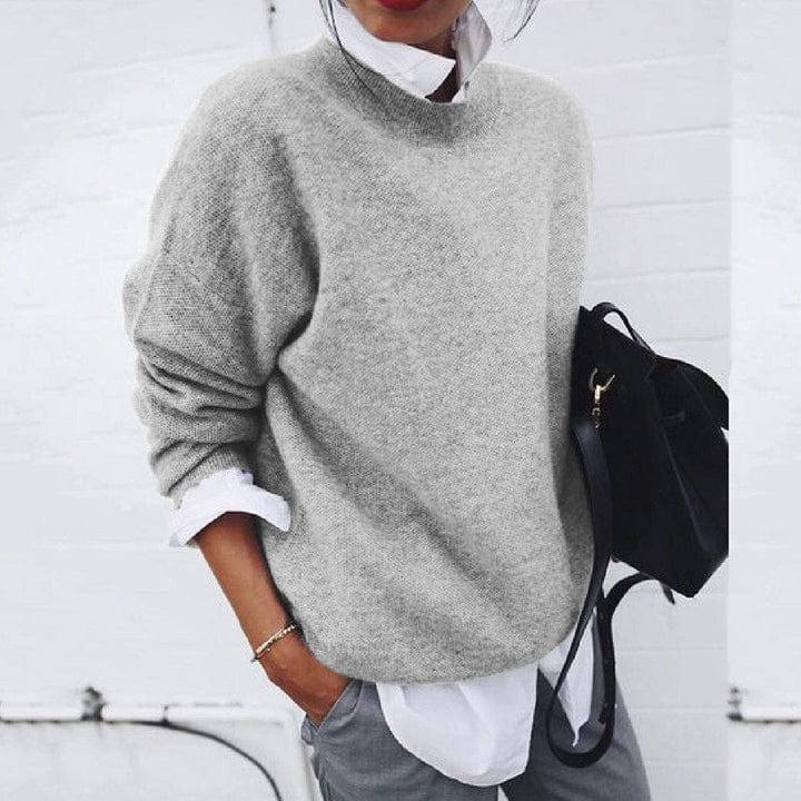 Damen-Strickpullover mit Rundhalsausschnitt | Langarm