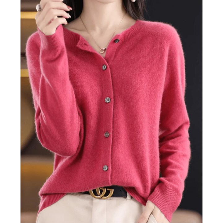 Damen Weicher Button Down Strickjacke | Warm