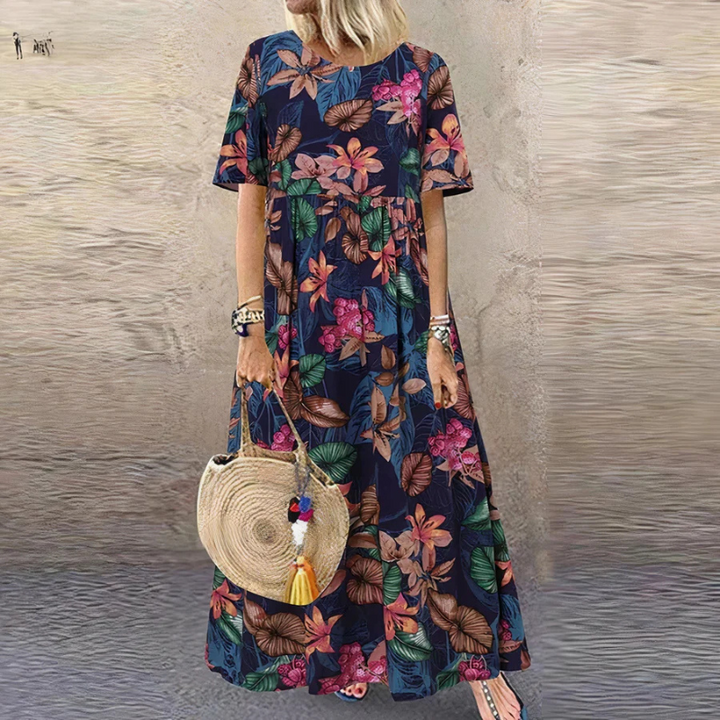 Damen Sommerkleid Mit Blumenmuster | Maxikleid