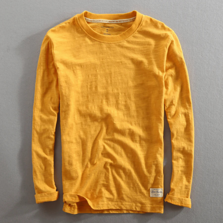 Herren Klassisches Langarm Crew Neck Hemd | Lässig