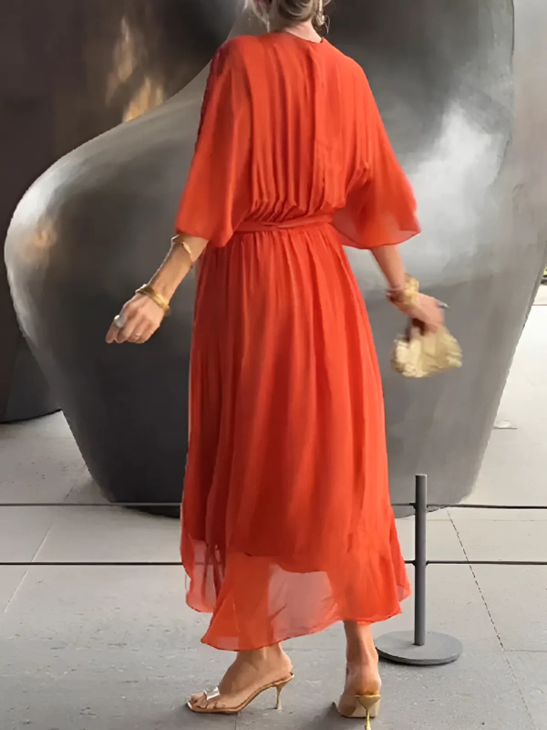 Elegantes Wickel Sommerkleid Für Damen | Maxi