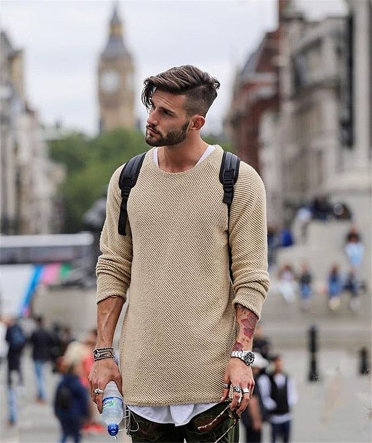 Langärmliger Strickpullover Für Herren | Warm