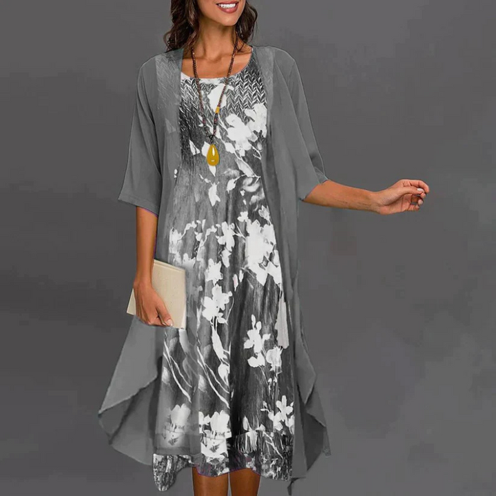 Damen Kleid Mit Blumenmuster Und Blazer | Mini