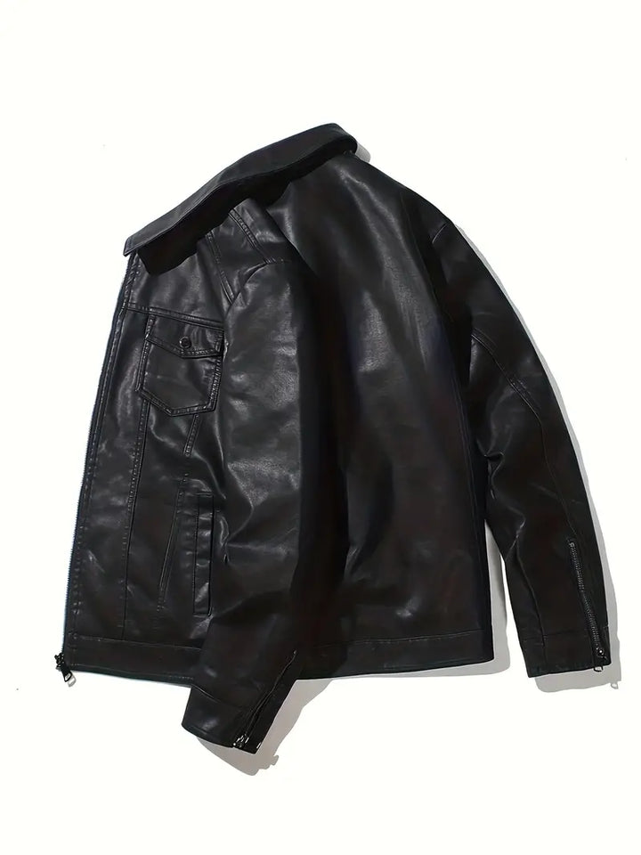 Bernardo | Herren Klassisches Motorrad Jacke | Schwarz