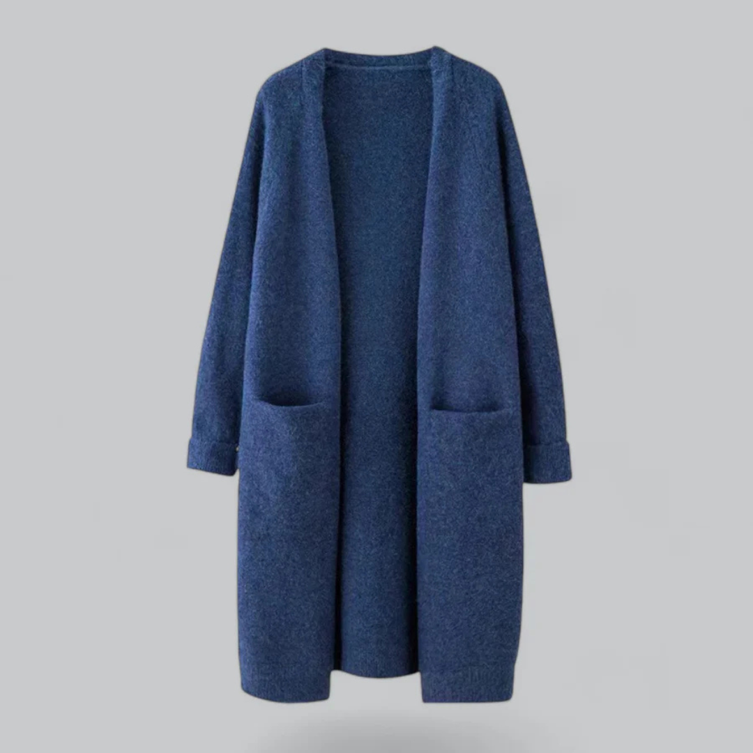 Damen Offene Front Lässige Strickjacke | Lang