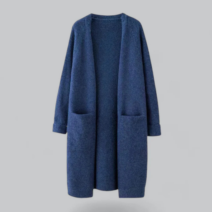 Damen Offene Front Lässige Strickjacke | Lang