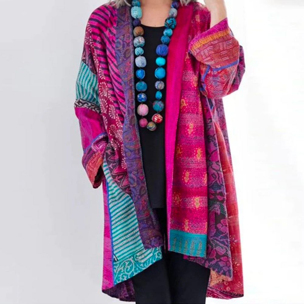 Damen Jahrgang Mehrfarbig Strickjacke | Lässig