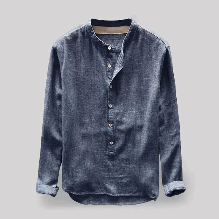 Heartwell | Herren Klassische Henley Hemd | Langarm