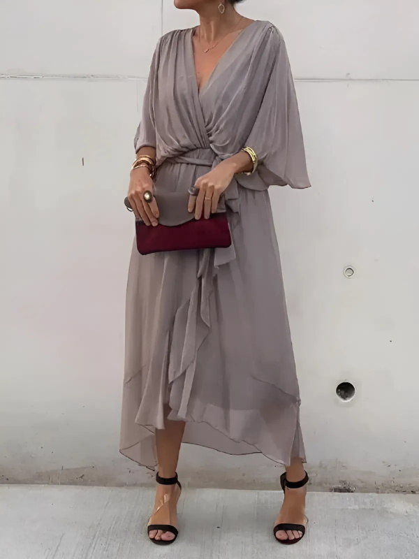 Elegantes Wickel Sommerkleid Für Damen | Maxi