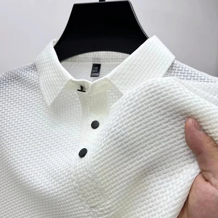 Strukturiertes Kurzärmliges Poloshirt Für Herren | Lässig
