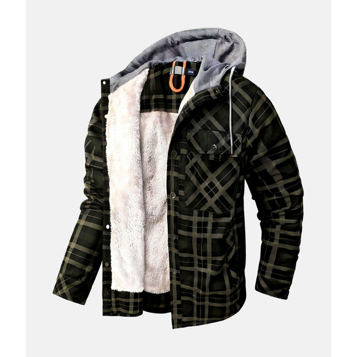 Herren Jacke Mit Karomuster Und Knöpfen | Winter