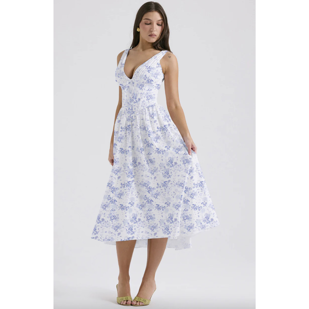 Damenkleid Mit Blumenmuster Für Hochzeitsgäste | Midi