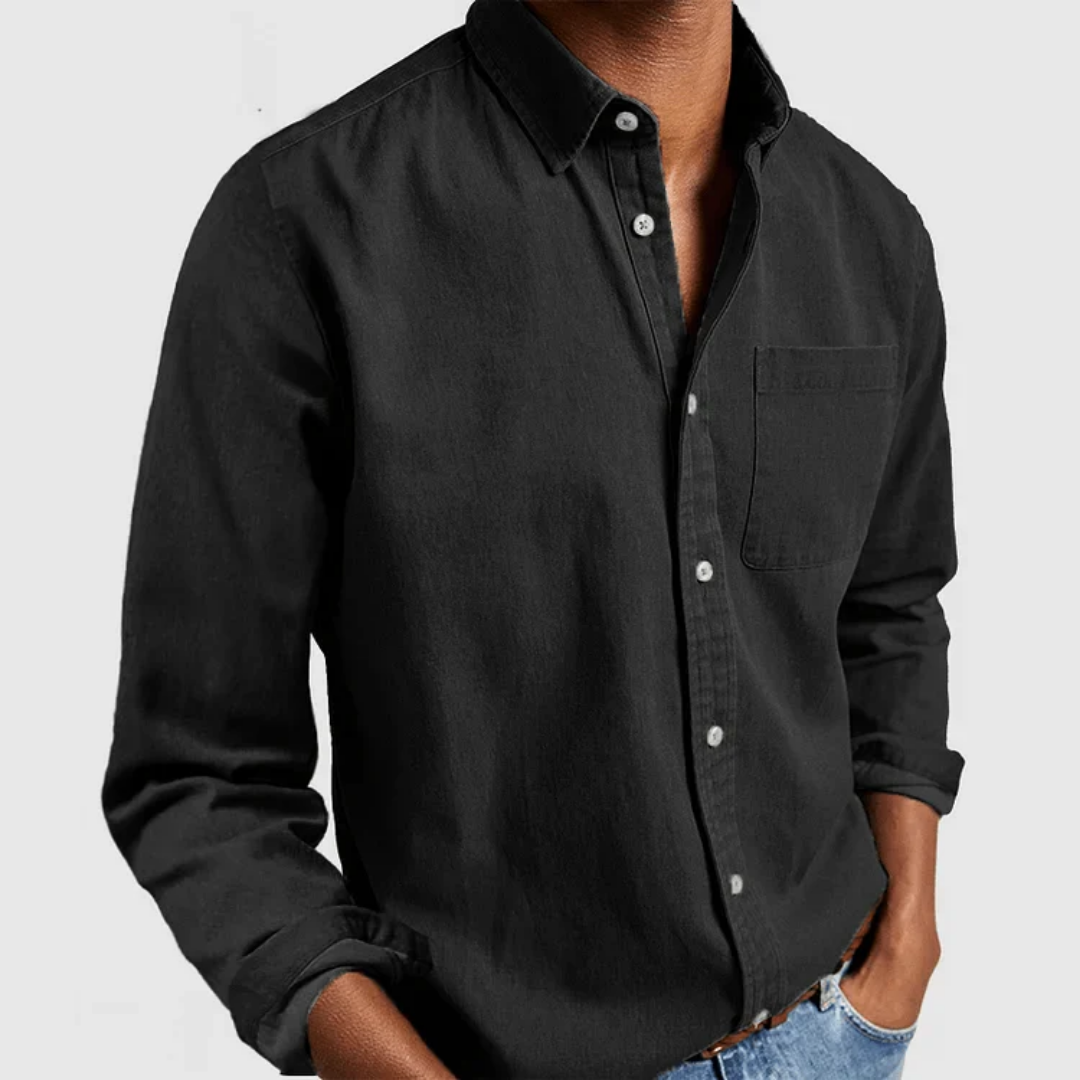 Herren Button Down Langarmhemd | Lässig