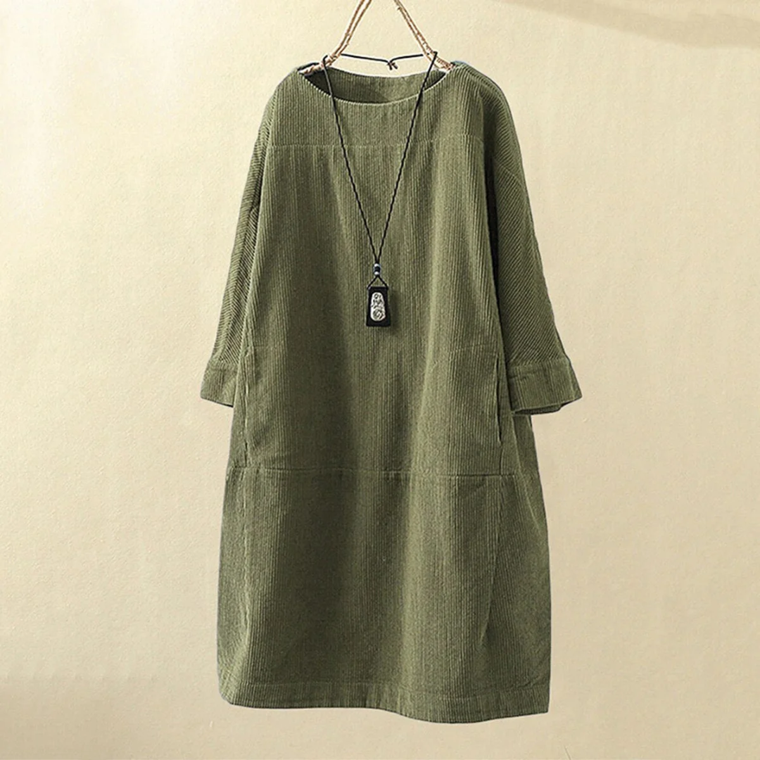 Damen Lässiges Warmes Winter Kleid | Midi