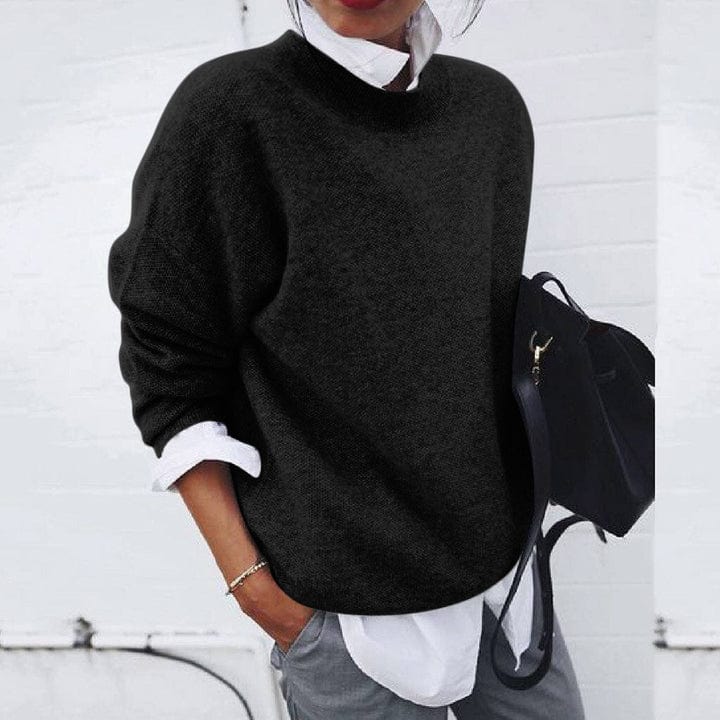Damen-Strickpullover mit Rundhalsausschnitt | Langarm