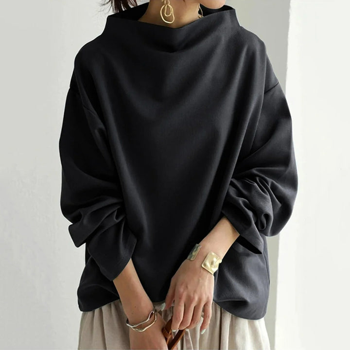 Aleah | Damen Modisch Rollkragen Pullover | Schwarz