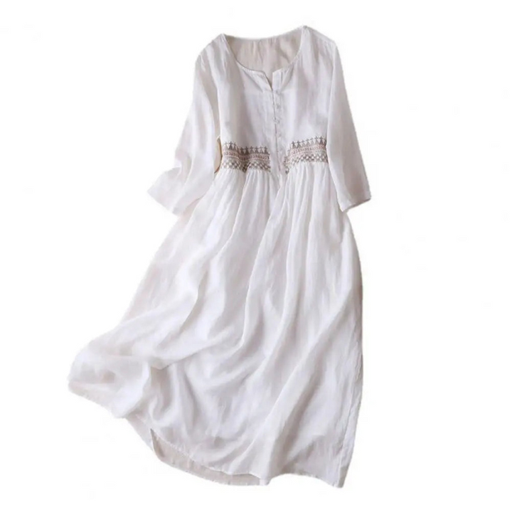 Damen Vintage Boho Stil Sommerkleid | Midi