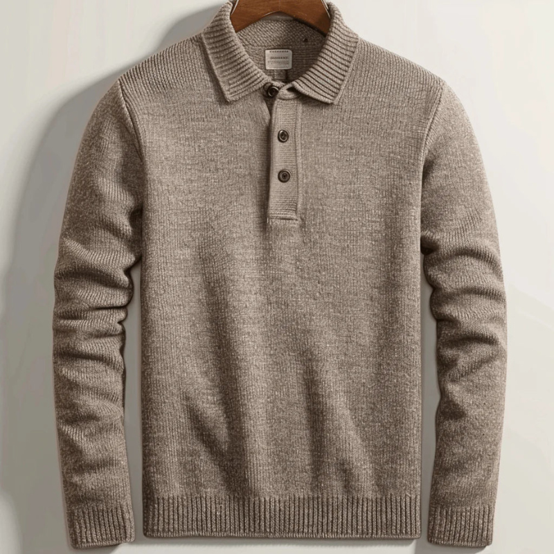 Herren Pullover Mit Halben Knöpfen Und Langen Ärmeln | Bequem