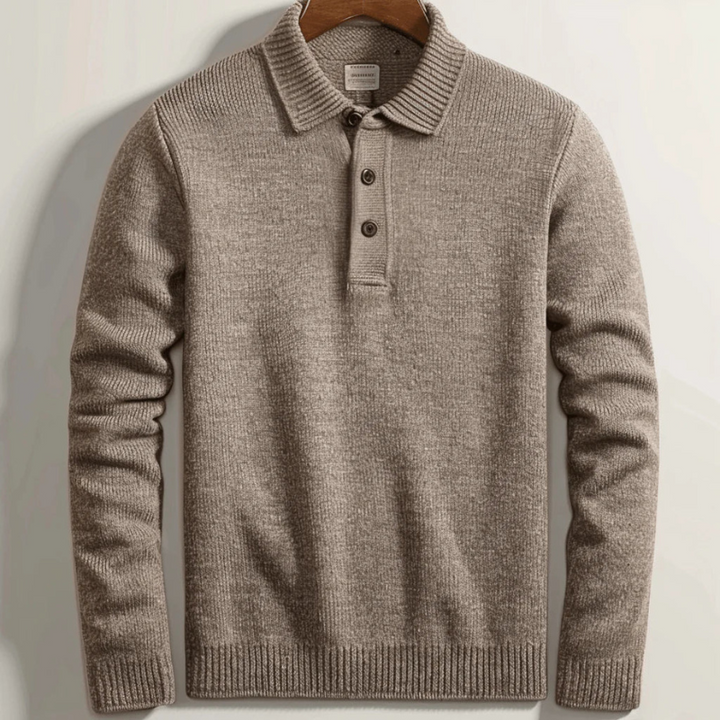 Herren Pullover Mit Halben Knöpfen Und Langen Ärmeln | Bequem