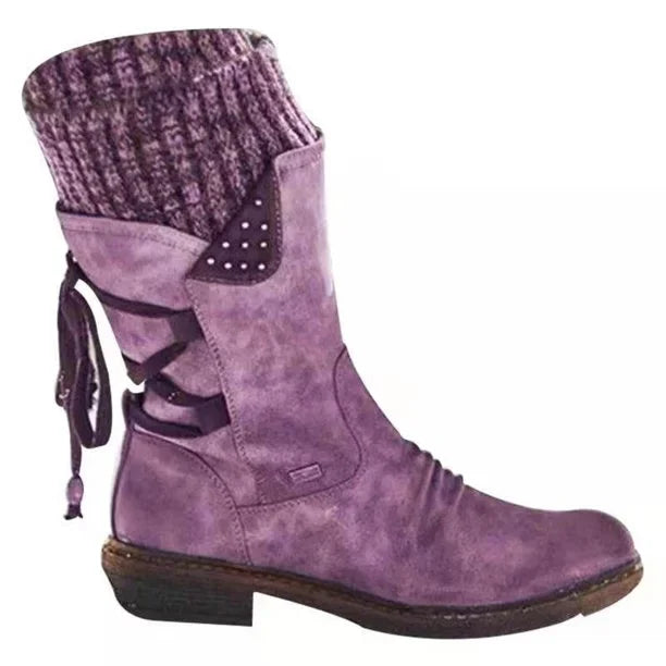 Damen Winter Boots Schwarz | Schnürung