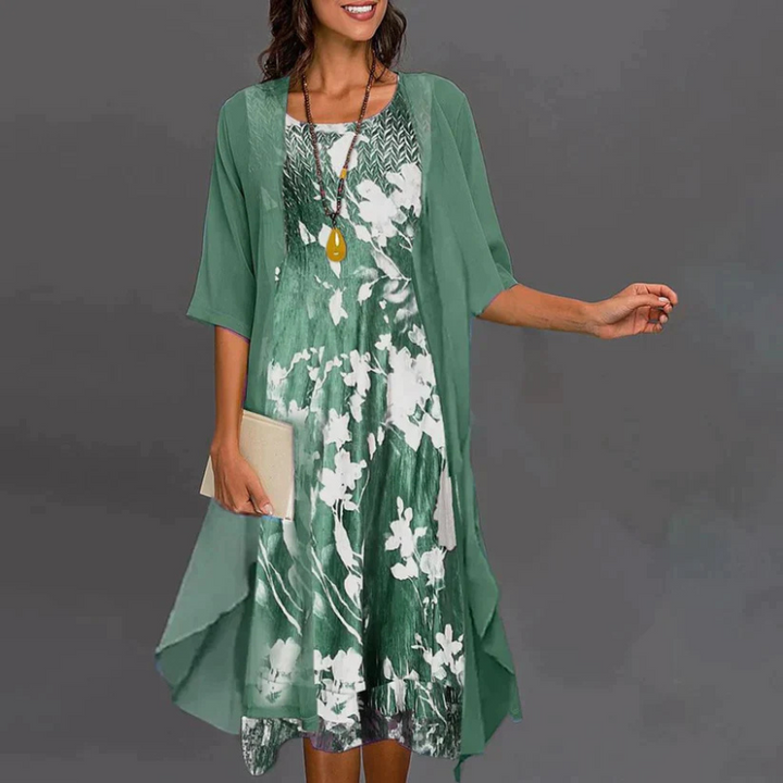 Damen Kleid Mit Blumenmuster Und Blazer | Mini