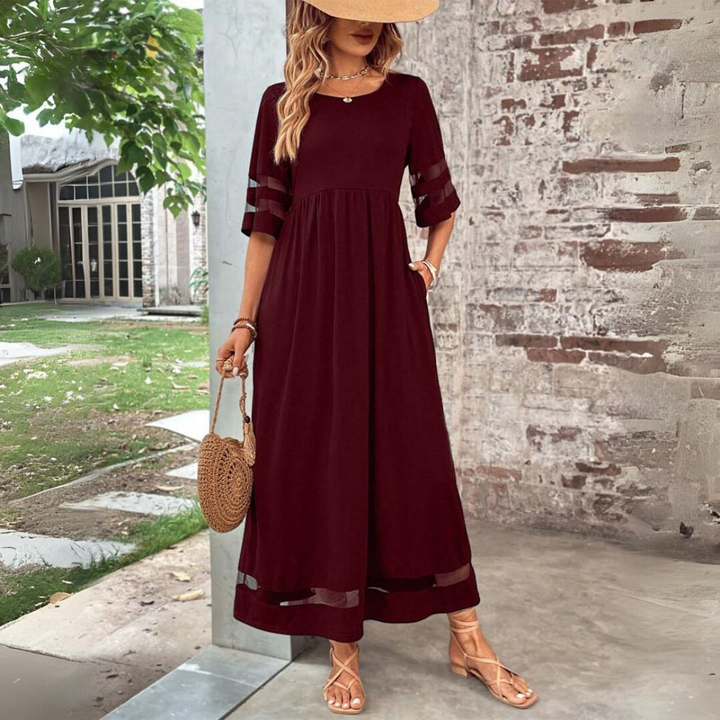 Damen Formelles Kleid Mit Rundhalsausschnitt | Midi