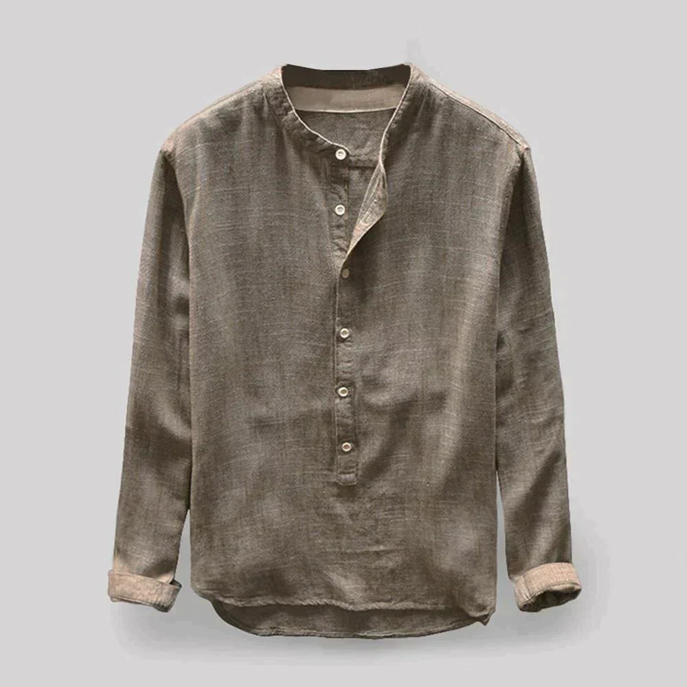 Heartwell | Herren Klassische Henley Hemd | Langarm