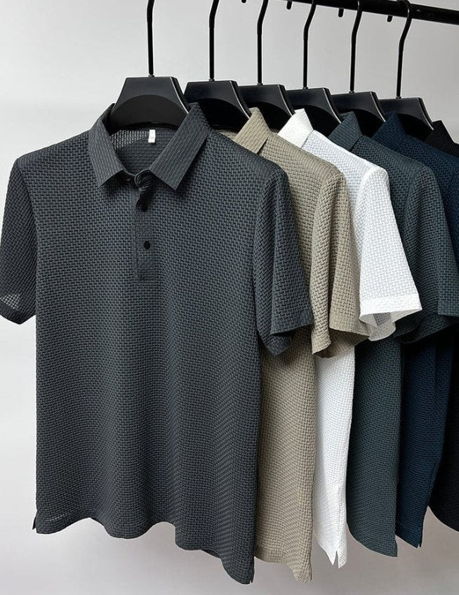 Strukturiertes Kurzärmliges Poloshirt Für Herren | Lässig