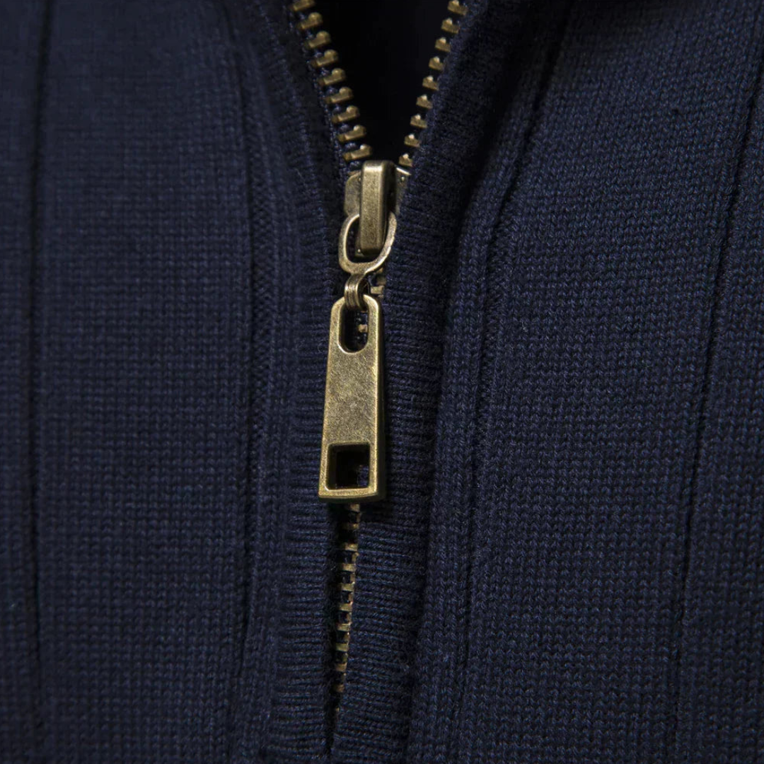 Herren Halber Reißverschluss Strick Pullover | Langarm