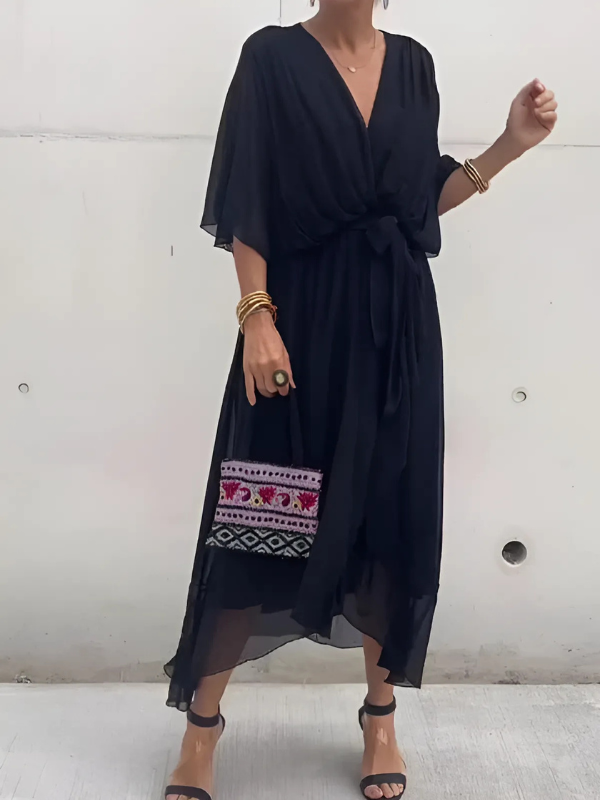 Elegantes Wickel Sommerkleid Für Damen | Maxi