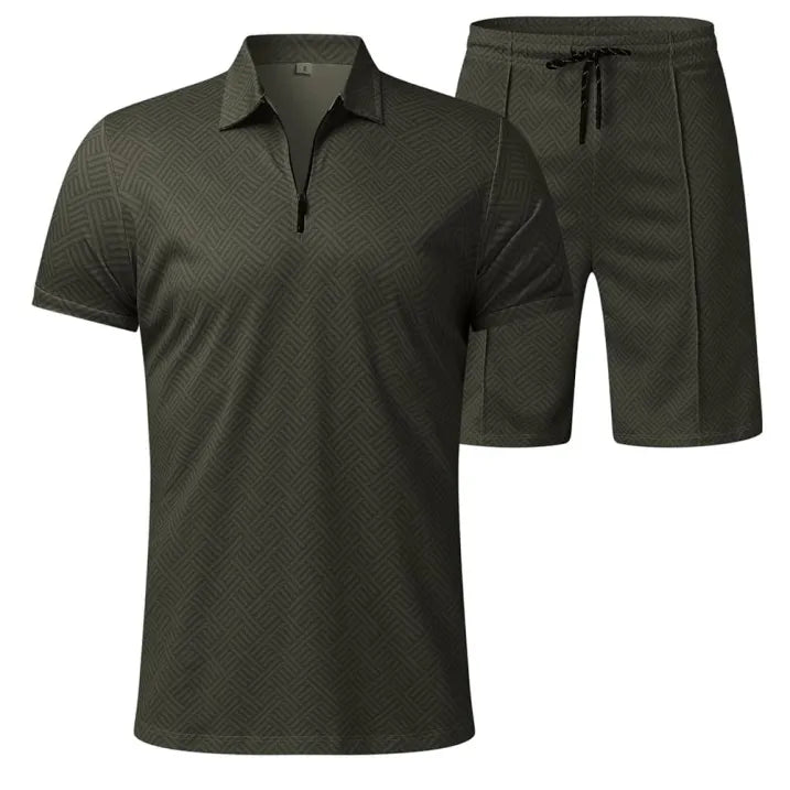 Zweiteiliges Sommerset Mit V Ausschnitt Für Herren | Kurzarm