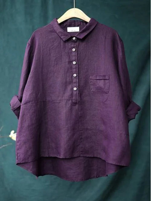 Adala | Damen Lässig Übergroß Bluse | Langarm