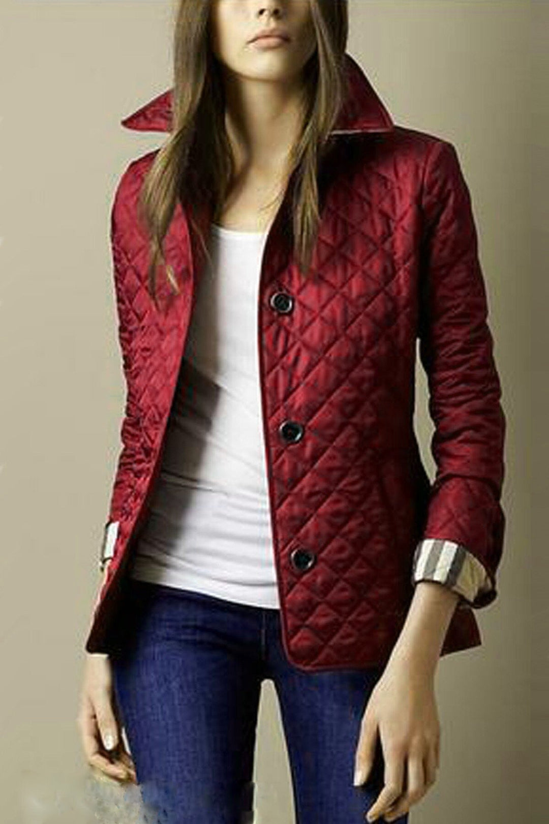 Kylee | Damen Lässig Puffer Jacke | Knopf Daunen