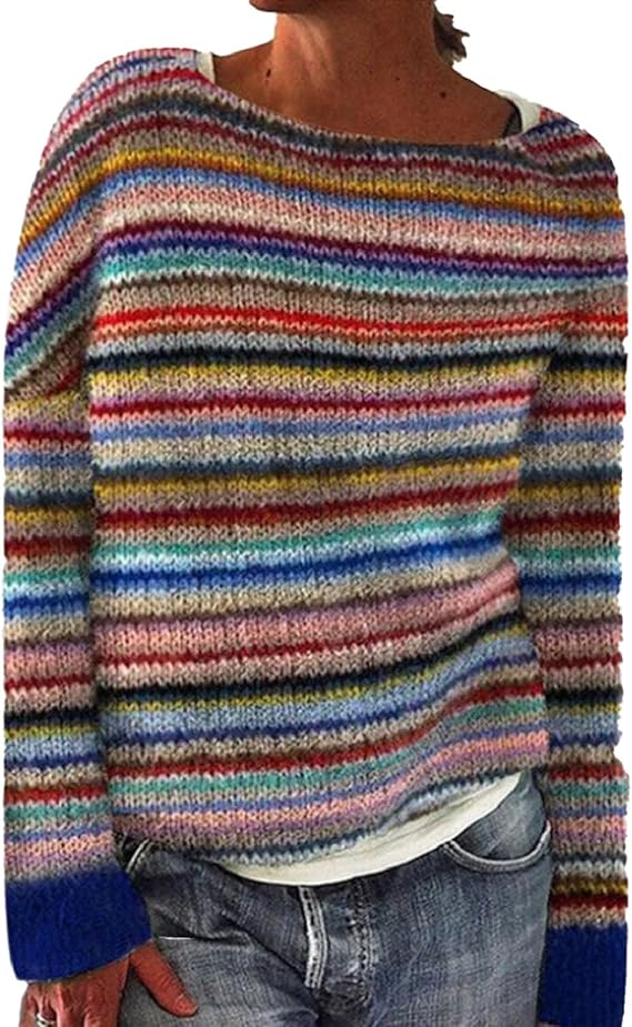 Elaine | Damen Warme Herbst Strickt Pullover| Bequeme