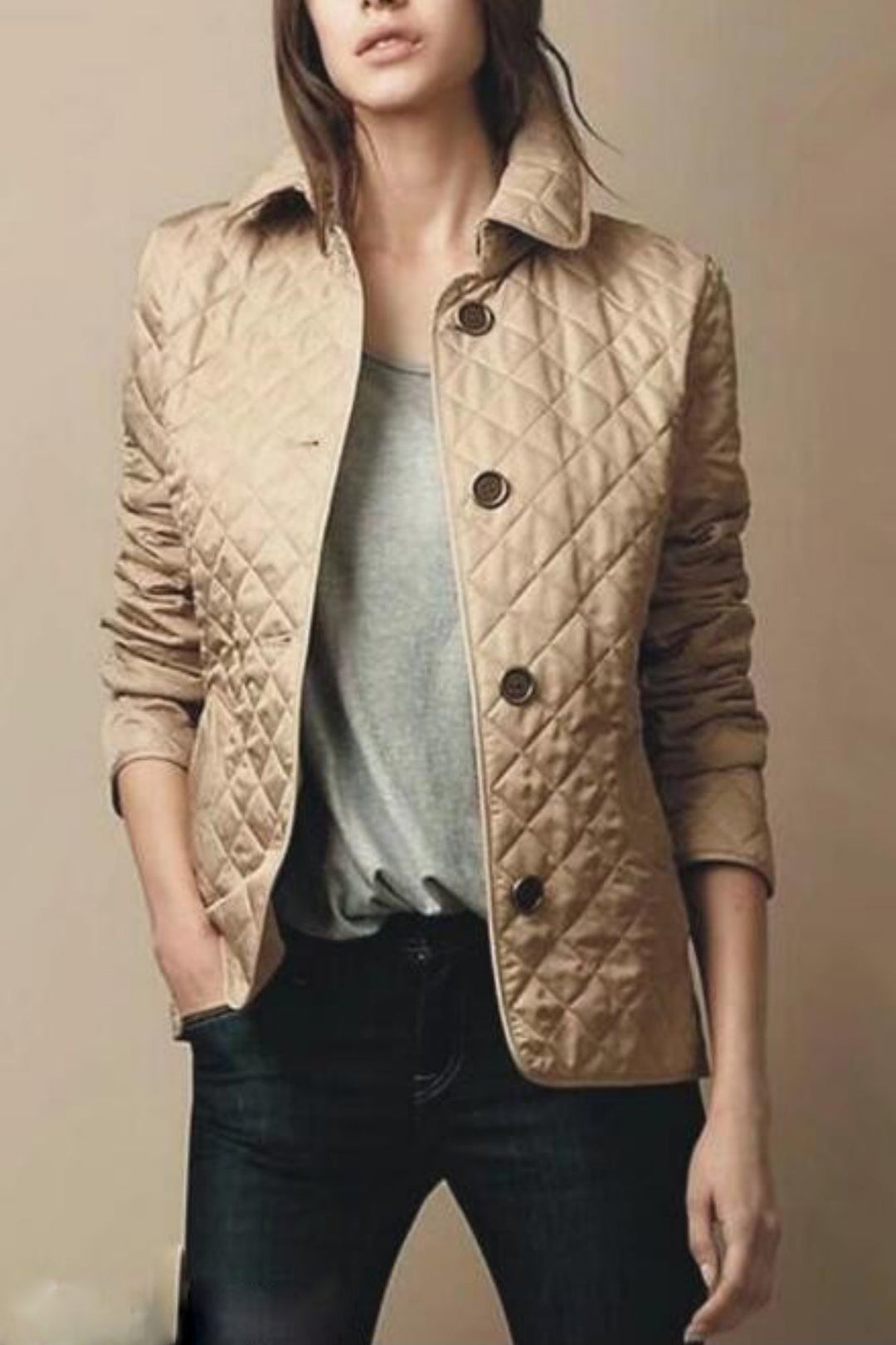 Kylee | Damen Lässig Puffer Jacke | Knopf Daunen