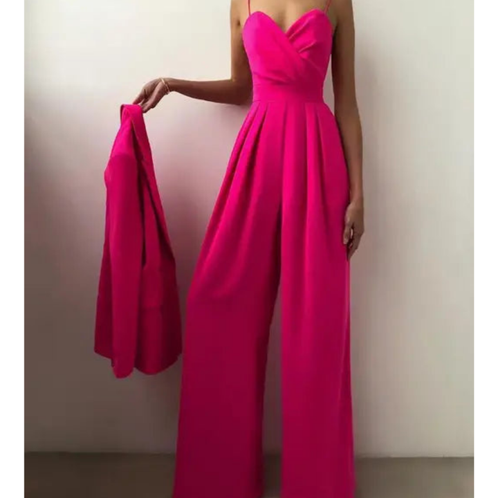 Damen Eleganter Weit Bein Jumpsuit | Spaghettiträger