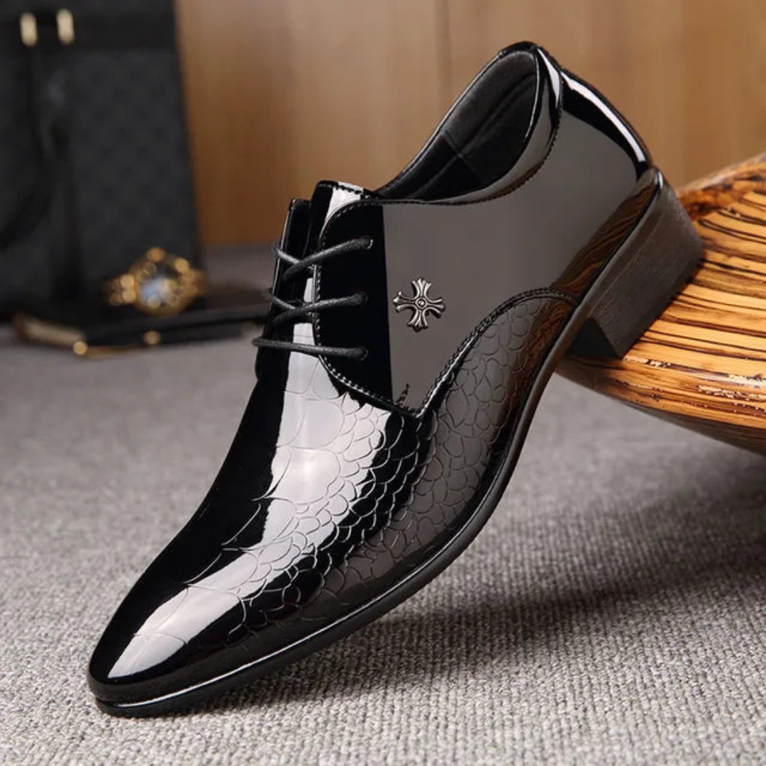 Herren Elegante Formelle Arbeit Schnürschuhe | Schwarz