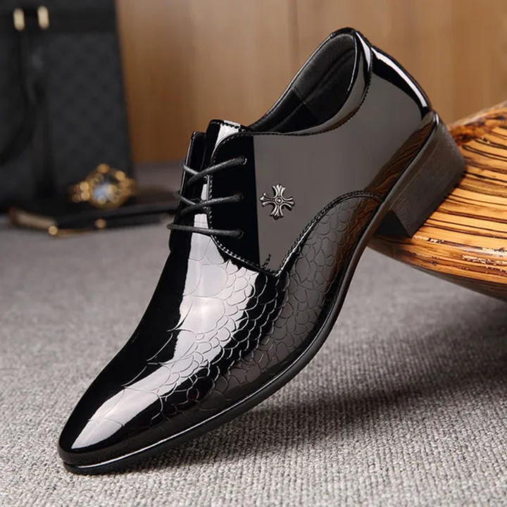 Herren Elegante Formelle Arbeit Schnürschuhe | Schwarz
