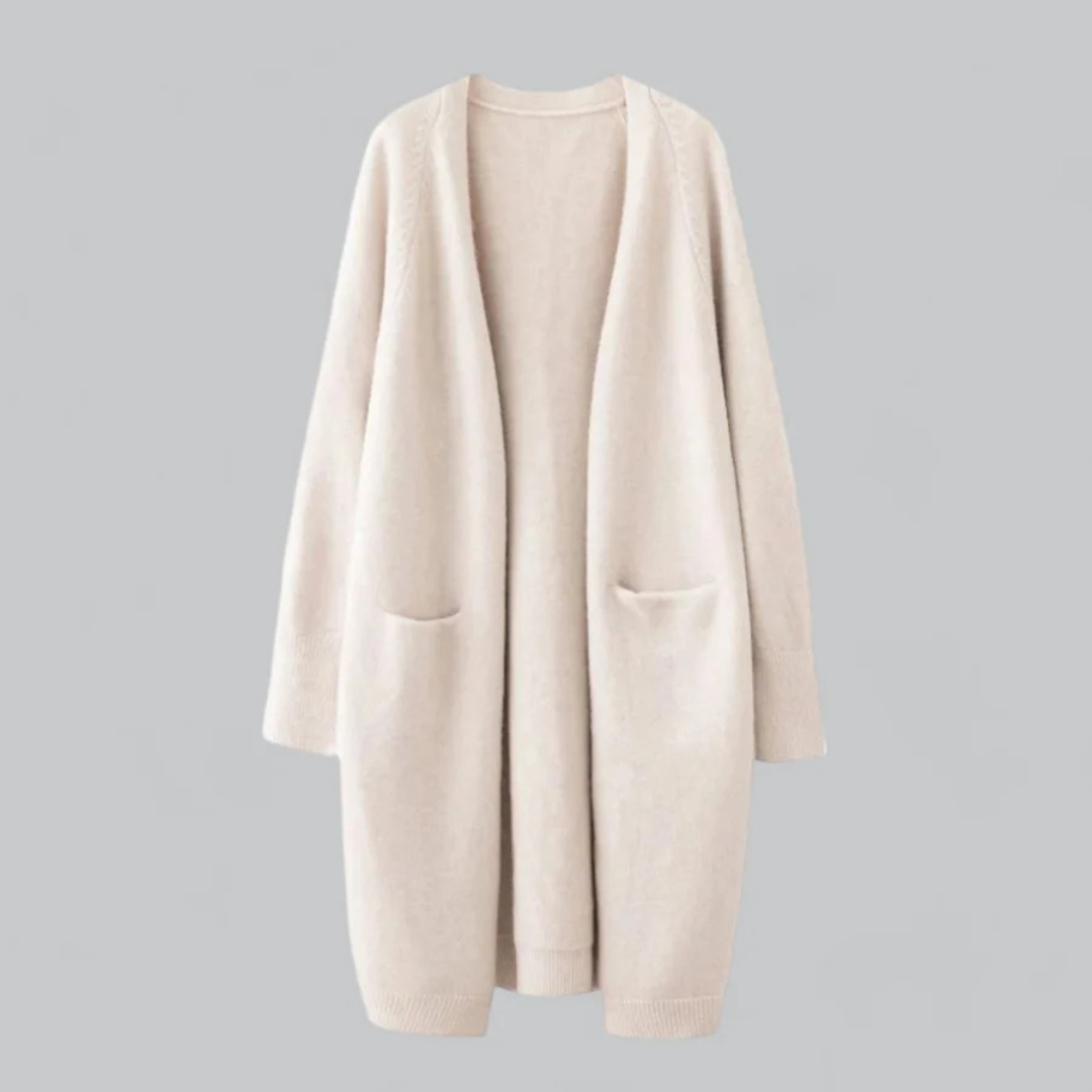 Damen Offene Front Lässige Strickjacke | Lang