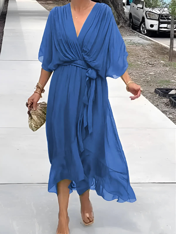 Elegantes Wickel Sommerkleid Für Damen | Maxi