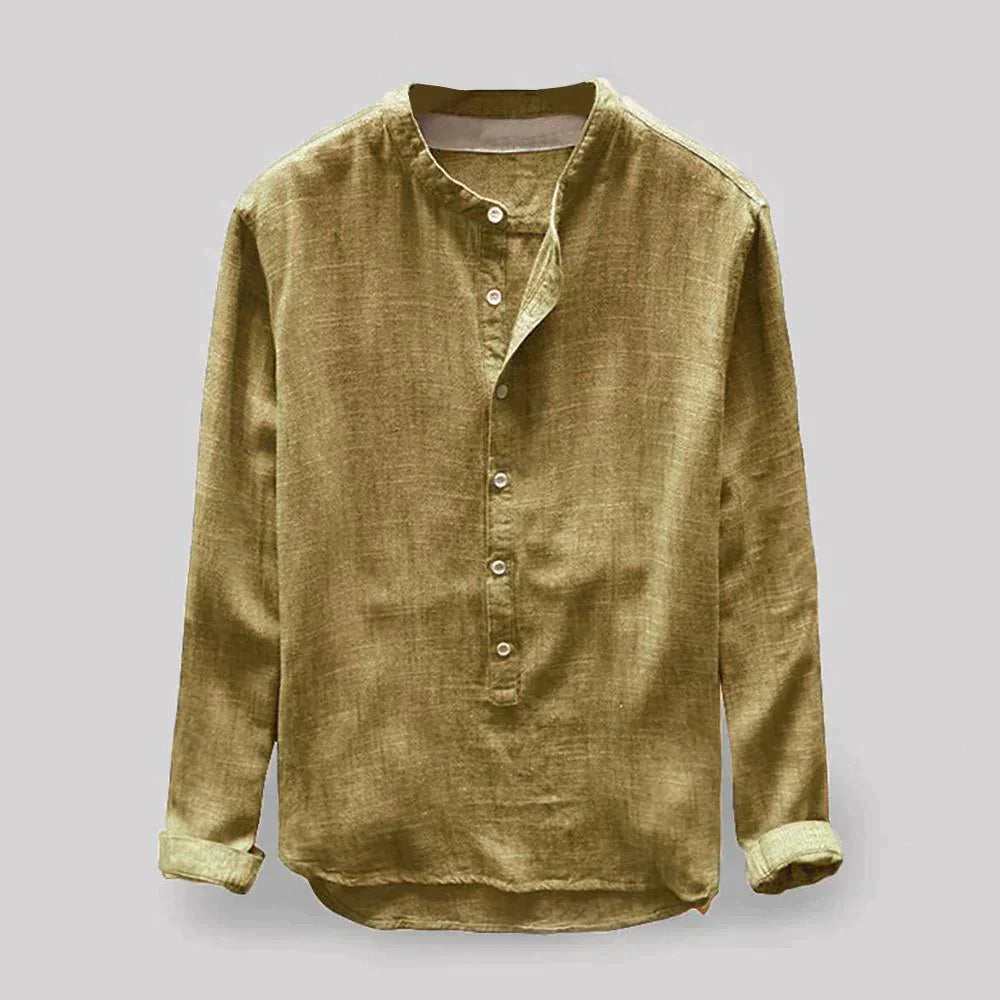 Heartwell | Herren Klassische Henley Hemd | Langarm