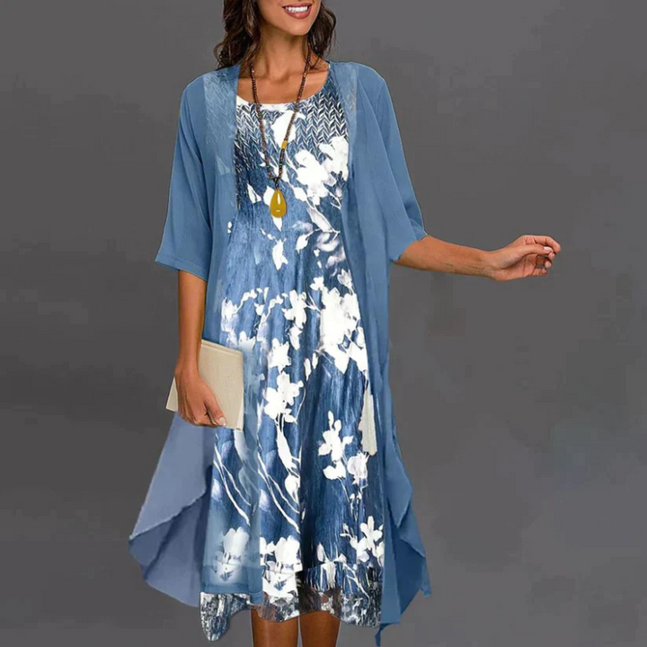 Damen Kleid Mit Blumenmuster Und Blazer | Mini