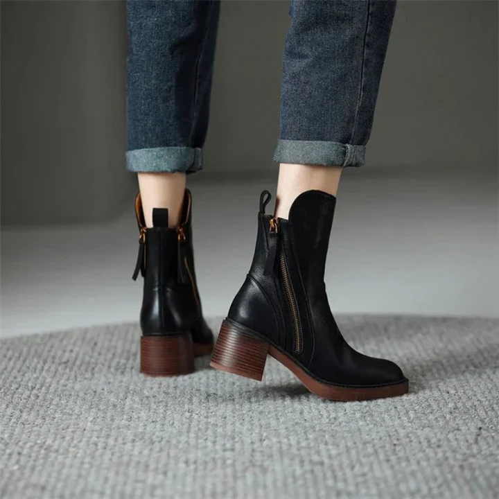 Schwarz Stiefel Mit Reißverschluss | Knöchellänge