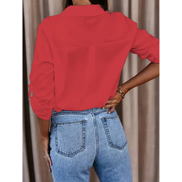 Damen Sommer Langarm Bluse | Lässig