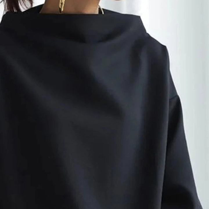 Aleah | Damen Modisch Rollkragen Pullover | Schwarz