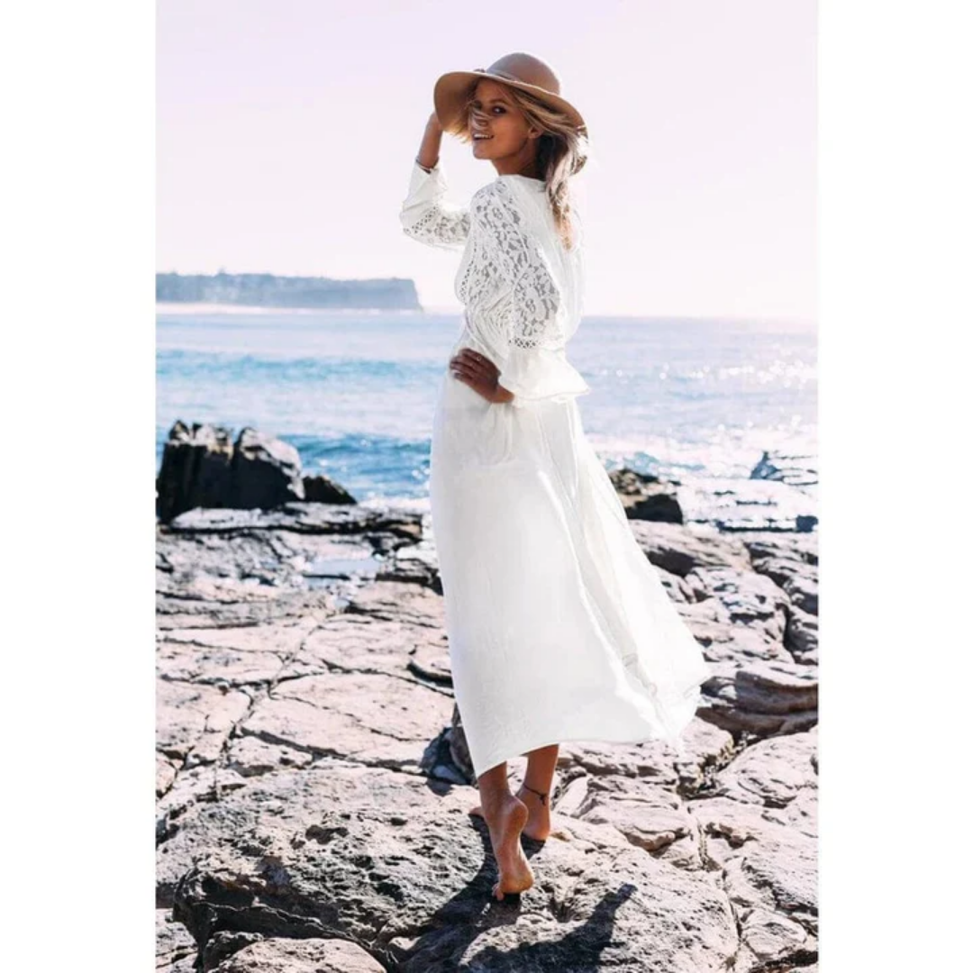 Weißes Sommer Strandkleid Für Frauen | Maxi