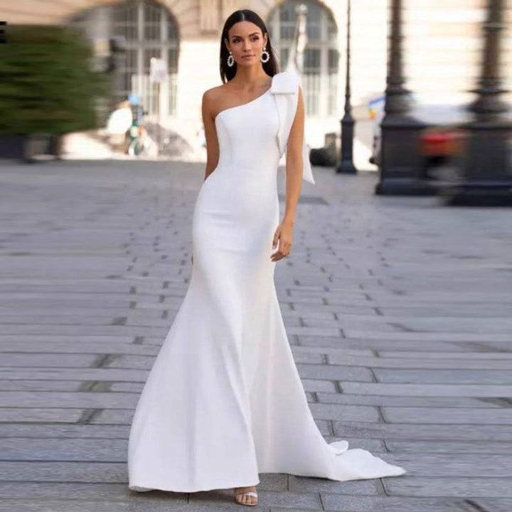 Eine Schulter Meerjungfrauenkleid | Maxi