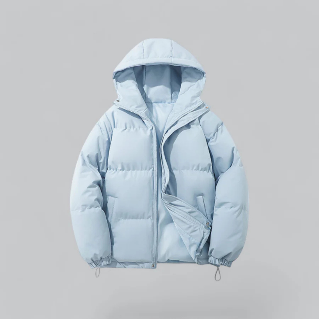 Unisex Winter Klassische Daunen Reißverschluss Jacke | Kapuzen