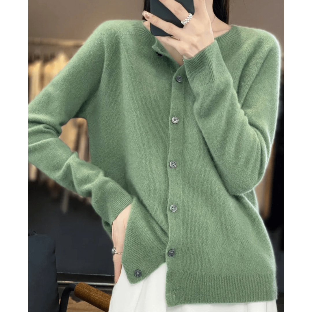 Damen Weicher Button Down Strickjacke | Warm